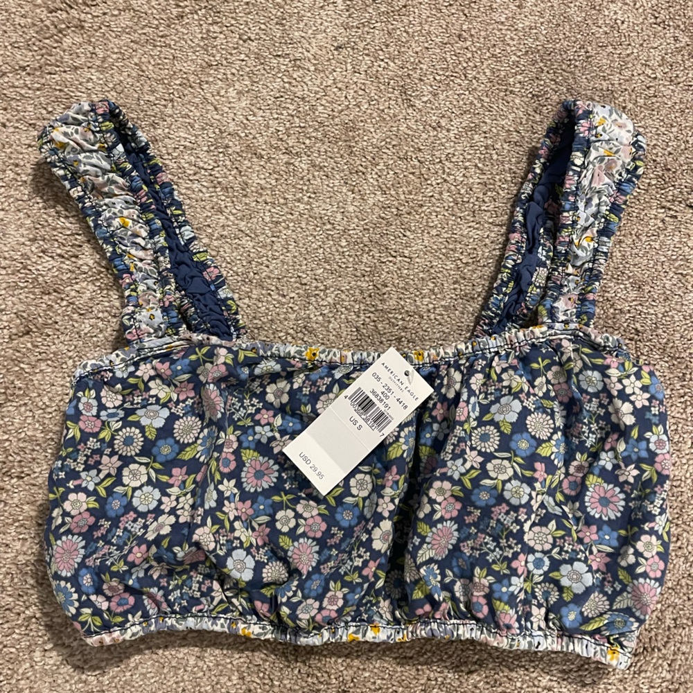 American Eagle Outfitters Blue Floral Top